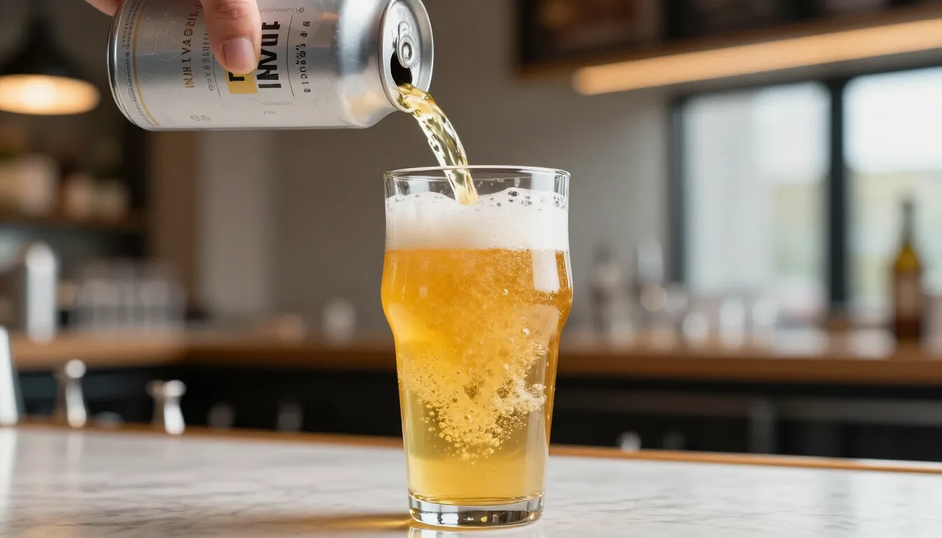 Pouring a Ziemia Obiecana beer
