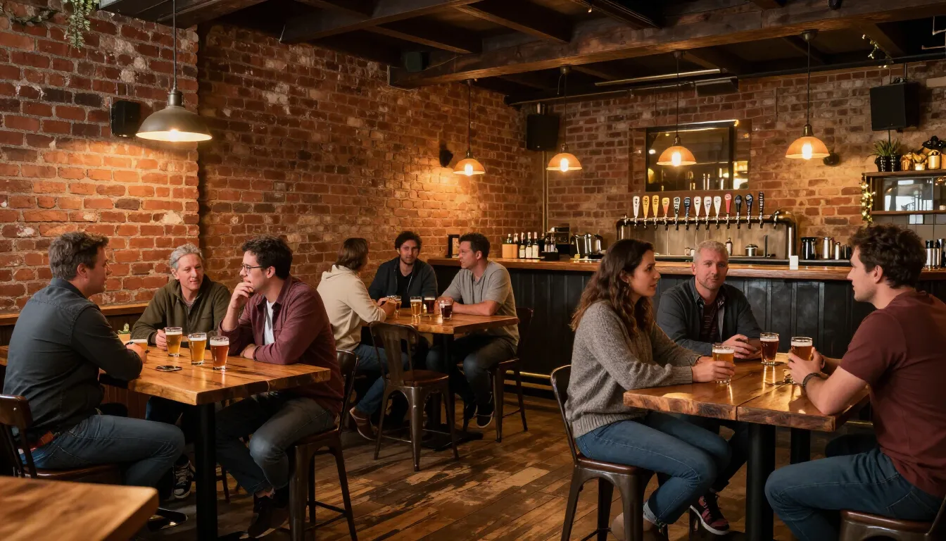 Inside a modern craft beer bar