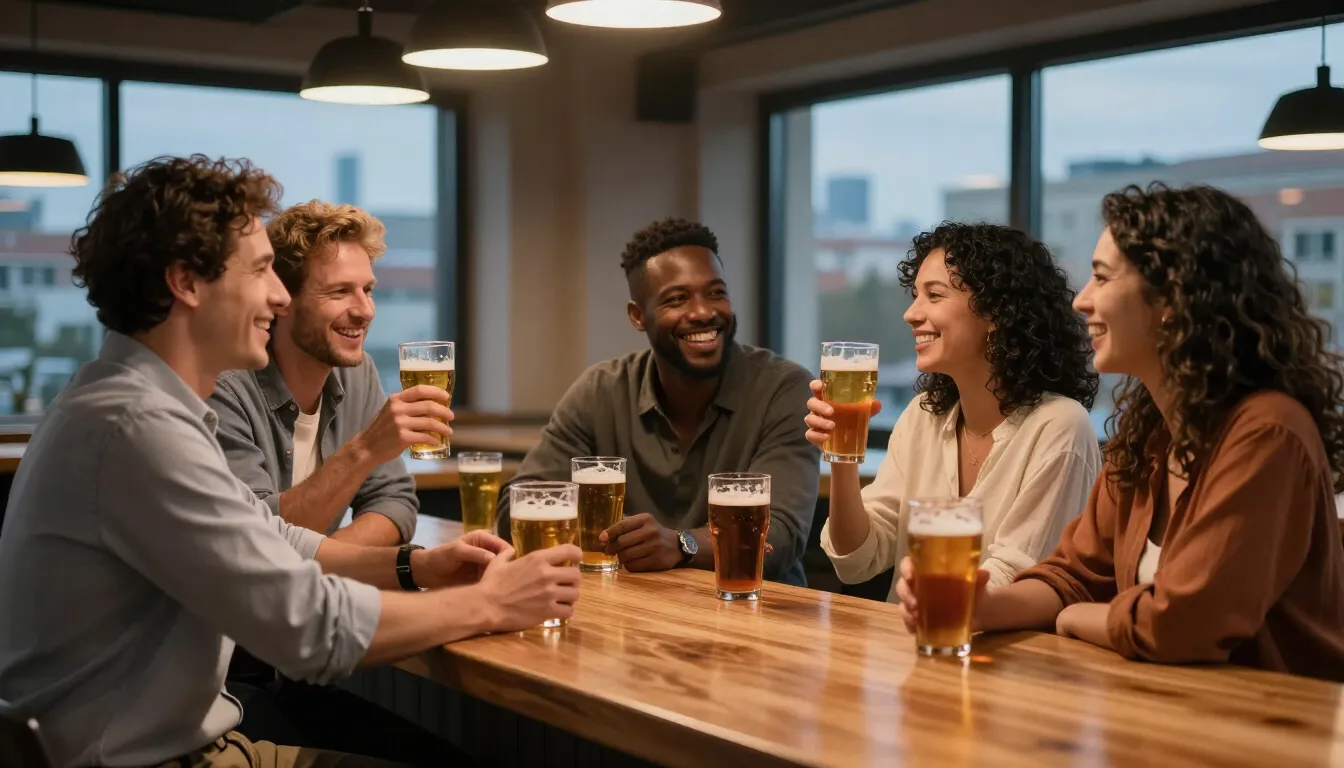 People enjoying beer at Taproom Wilanów