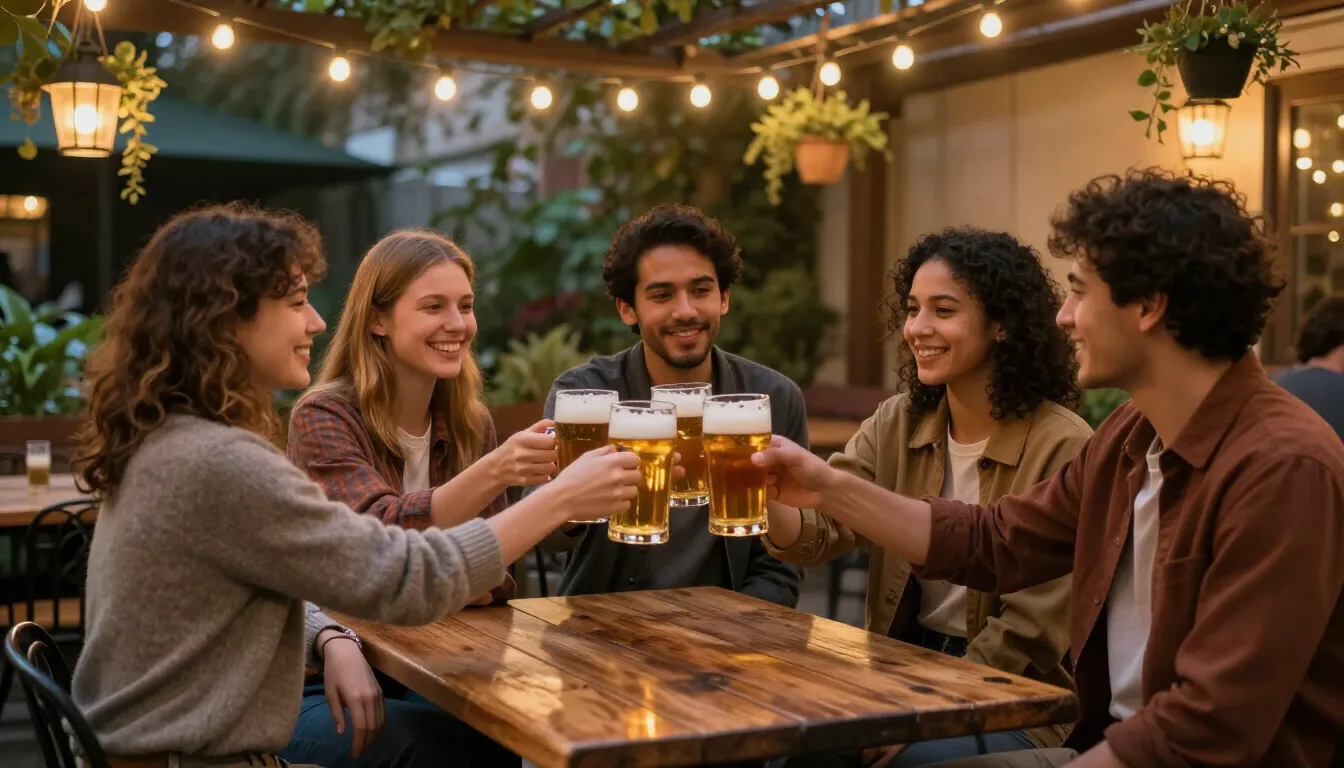 Relaxing over a craft beer