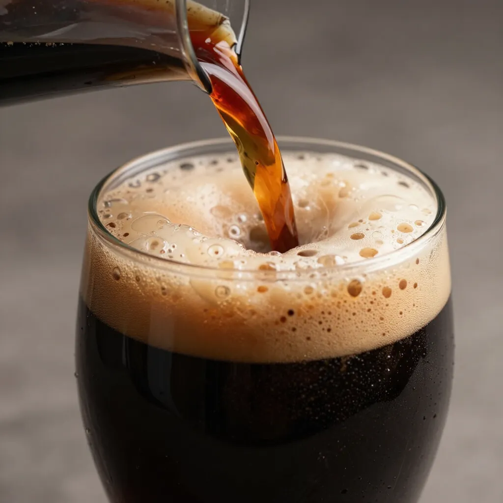 Pouring a thick pastry stout