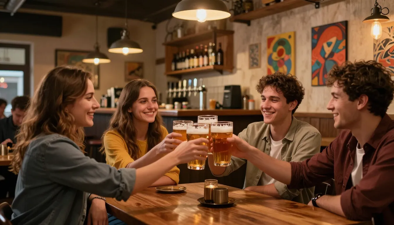 A group of friends at Taproom Wilanów
