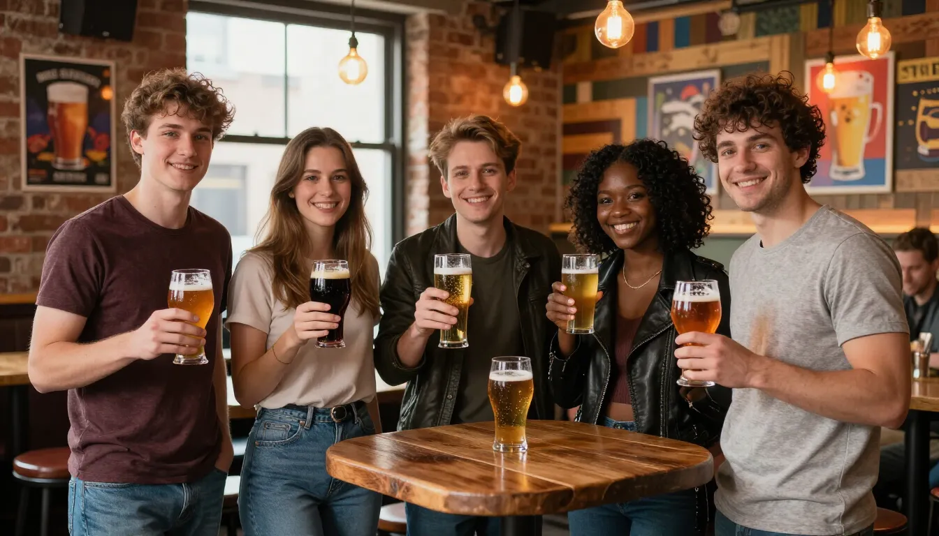 People tasting beer at the bar