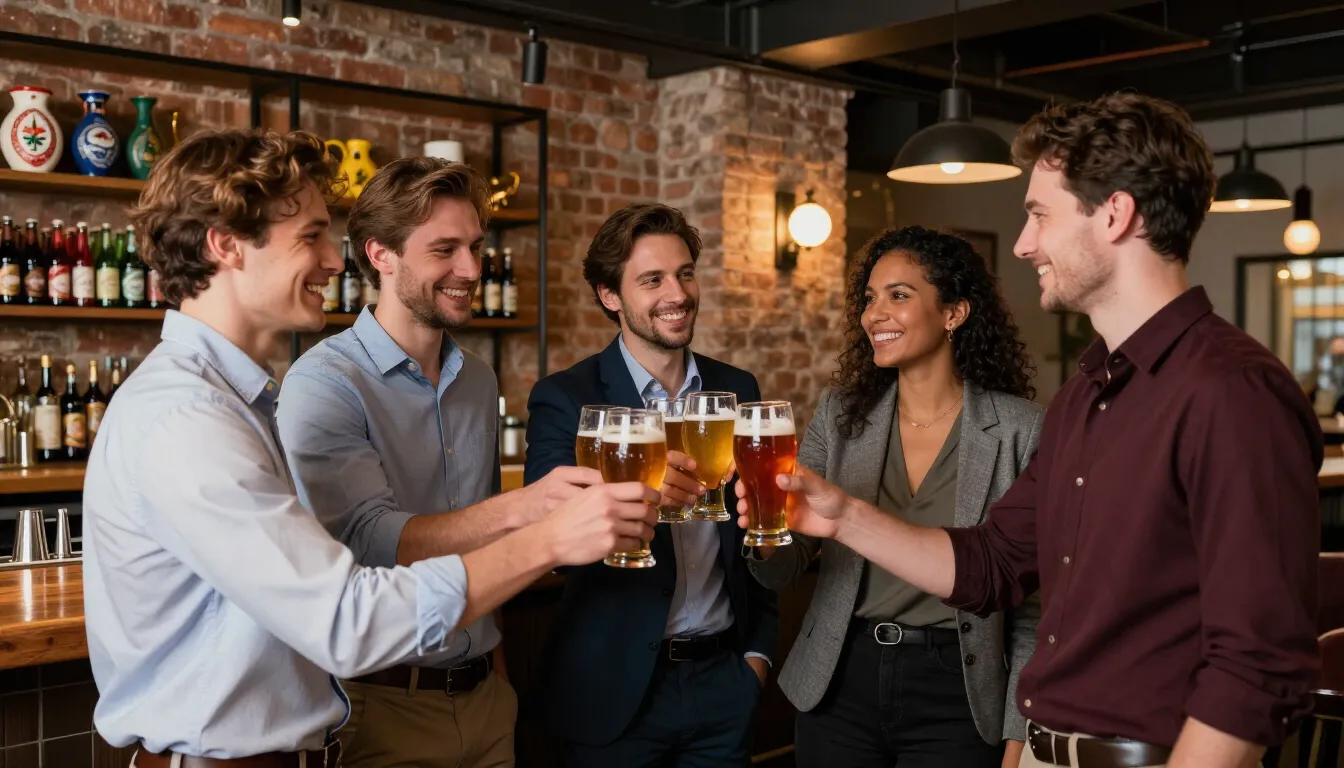 A group of friends at the pub
